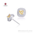 Quality Latest Silver Ring Design with AAA Yellow CZ Earrings for Women